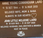 LAIRD John Little Mckluckie 1943-2020 & Annie Young Cunningham 1944-2013