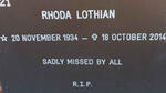 LOTHIAN Rhoda 1934-2014