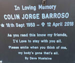 BARROSO Colin Jorge 1953-2018