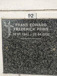 PRINS Frans Edward Frederick 1942-2022