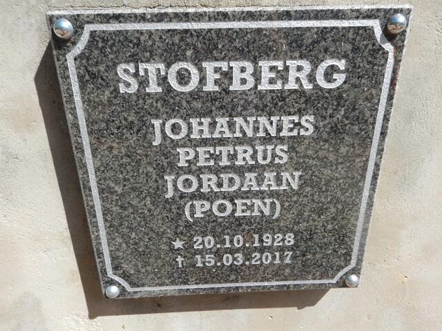 STOFBERG Johannes Petrus Jordaan 1928-2017