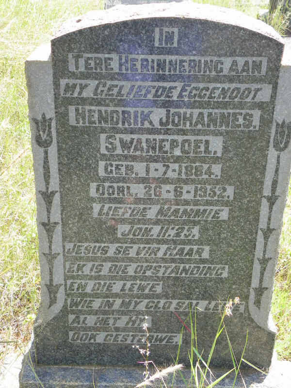 SWANEPOEL Hendrik Johannes 1884-1952