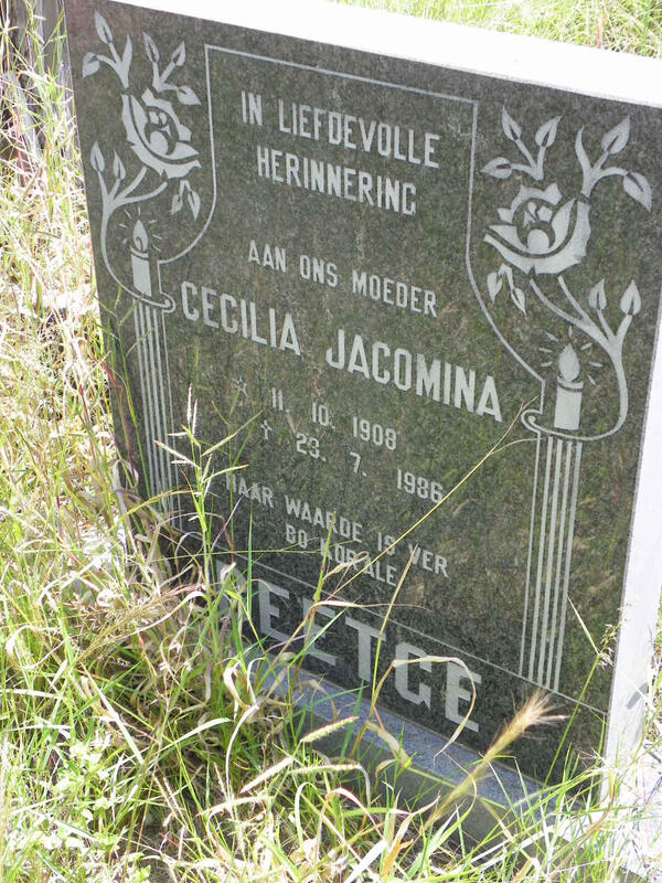 BEETGE Cecilia Jacomina 1908-1986