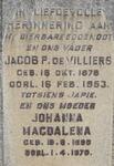 VILLIERS Jacob P., de 1878-1953 & Johanna Magdalena 1890-1970