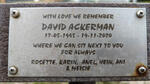 ACKERMAN David 1945-2020