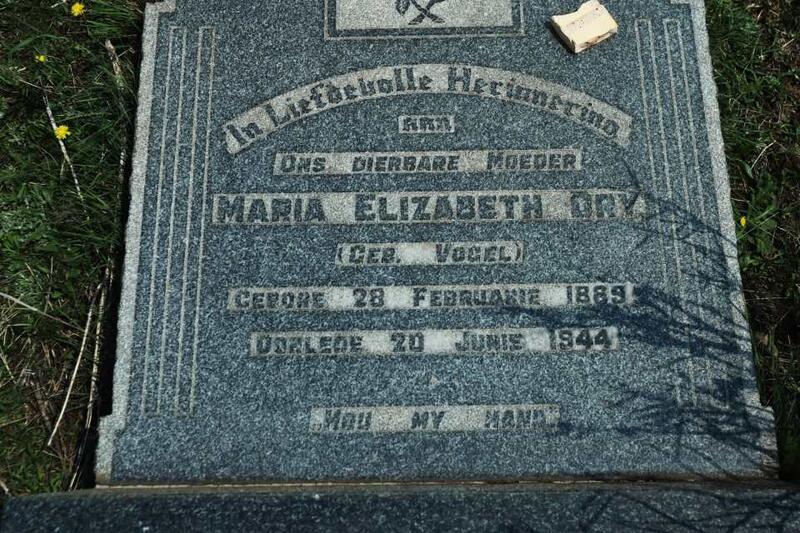 DRY Maria Elizabeth nee VOGEL 1889-1944