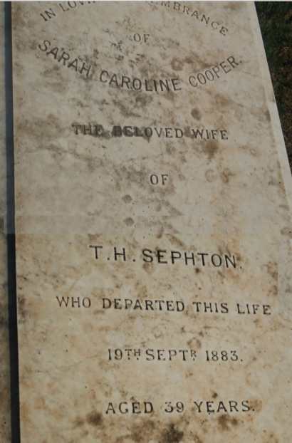 SEPHTON Sarah Caroline nee COOPER -1883