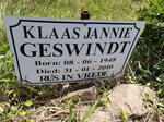 GESWINDT Klaas Jannie 1948-2010