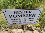POMMER Hester 1939-2018