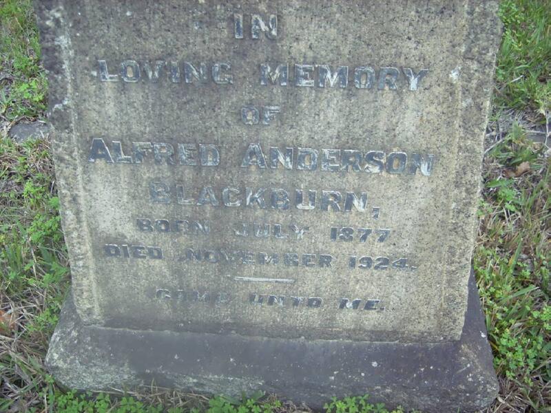 BLACKBURN Alfred Anderson 1877-1924