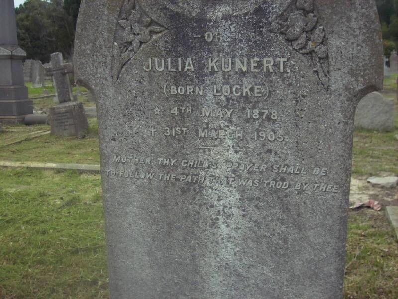 KUNERT Julia nee LOCKE 1878-1905