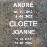 CLOETE Andre 1942-2022 & Joanne 1944-2015