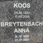 BREYTENBACH Koos 1923-2008 & Anna 1930-2021