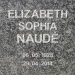 NAUDE Elizabeth Sophia 1928-2014