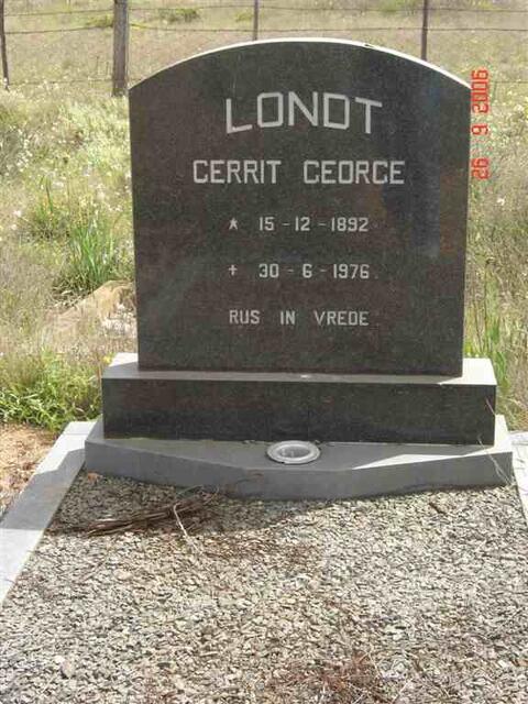 LONDT Gerrit George 1892-1976