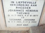 RHEEDER Johannes Hendrik Theunis 1903-1977 & Susanna Johanna 1910-1985