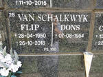 SCHALKWYK Flip, van 1950-2018 & Dons 1954-