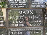 MARX P.J. 1922-2006 & J.A. 1926-2010