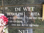 WET Rudolph, de 1933-2016 & Rita 194?-