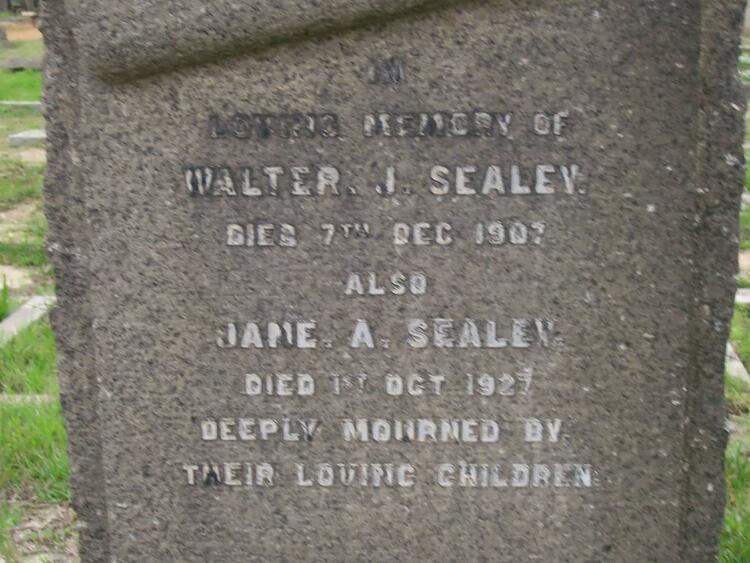 SEALEY Walter J. -1907 & Jane A. -1921