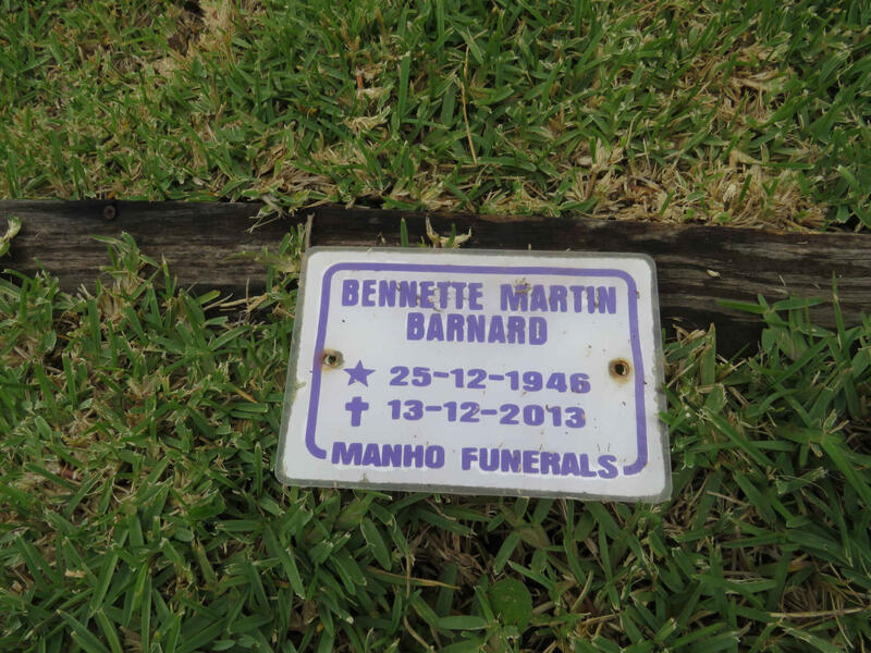 BARNARD Bennette Martin 1946-2013