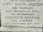 JACKSON Janet Sarah nee GRAHAM -1904 :: GRAHAM Elizabeth nee BARKER -1905
