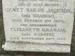 JACKSON Janet Sarah nee GRAHAM  -1904 :: GRAHAM Elizabeth nee BARKER -1905