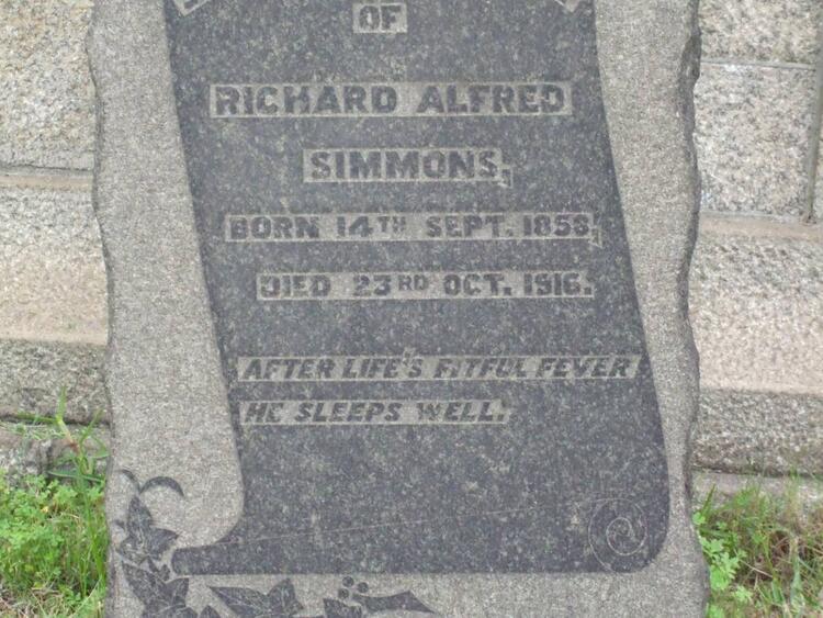 SIMMONS Richard Alfred 1858-1916