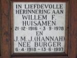 HUISAMEN Willem F. 1916-1978 & J.M.J. BURGER 1918-1997