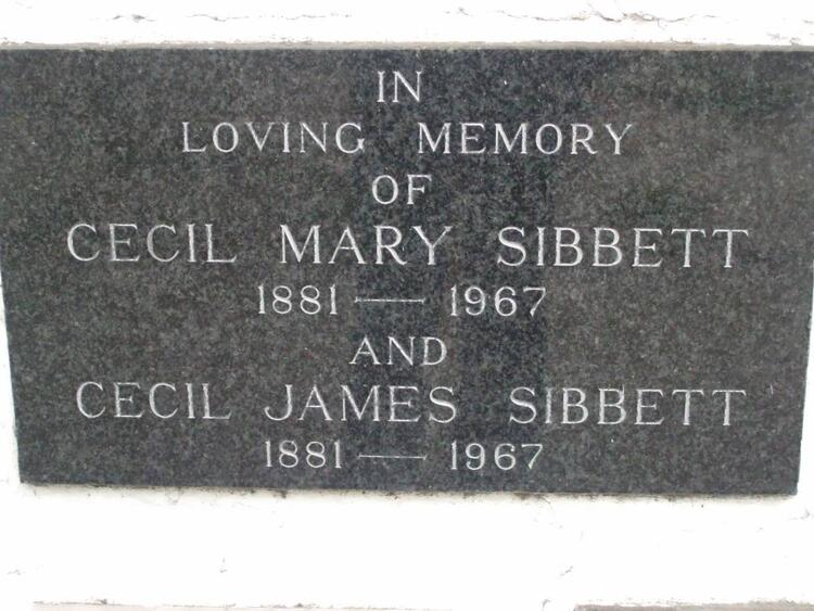 SIBBETT Cecil James 1881-1967 & Cecil Mary 1881-1967