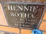 BOTHA Hennie 1928-2018