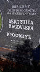 BROODRYK Gertruida Magdalena 1925-2005