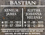 BASTIAN Kenelm James 1912-2004 & Aletha Johanna Helena 1911-2010