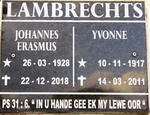 LAMBRECHTS Johannes Erasmus 1928-2018 & Yvonne 1917-2011