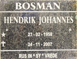 BOSMAN Hendrik Johannes 1958-2007