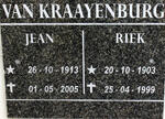 KRAAYENBURG Jean, van 1913-2005 & Riek 1903-1999