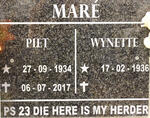 MARE Piet 1934-2017 & Wynette 1936-