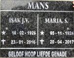 MANS Isak J.V. 1926-2016 & Maria S. 1924-2017