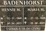 BADENHORST Hennie M. 1940-2013 & Maria M. 1928-2021