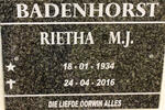 BADENHORST Rietha M.J. 1934-2016