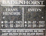 BADENHORST Frans Hendrik 1923-2013 & Evelyn 1922-2007