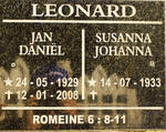 LEONARD Jan Daniel 1929-2008 & Susanna Johanna 1933-