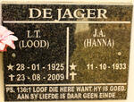JAGER L.T., de 1925-2009 & J.A. 1933-
