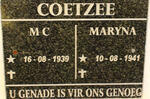 COETZEE M.C. 1939- & Maryna 1941-