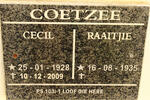 COETZEE Cecil 1928-2009 & Raaitjie 1935-