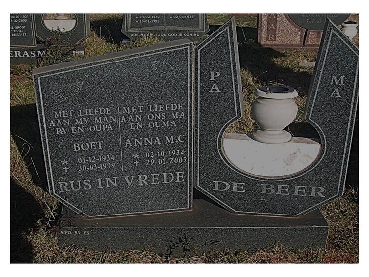 BEER Boet, de 1934-1999 & Anna M.C. 1934-2009