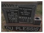 PLESSIS Flores, du 1921-1983 & Hester H.S. 1924-2010