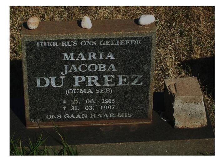 PREEZ Maria Jacoba, du 1915-1997