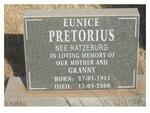 PRETORIUS Eunice nee RATZEBURG 1911-2000