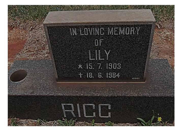 RIGG Lily 1903-1984
